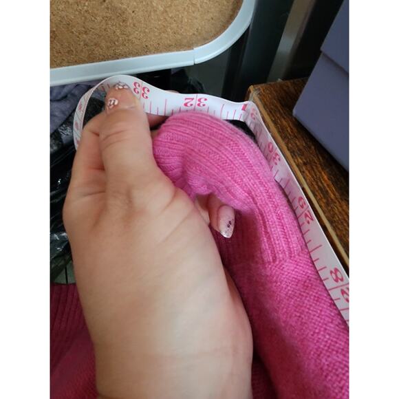 Free People Sweater Dress Tunic S 100% Cashmere Cream Pink Ombre Hooded, Pockets - Picture 6 of 10